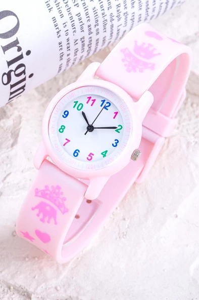 Prenses Pembe Kız Çocuk Kol Saati Bileklik Modelli ST-304294 - 2