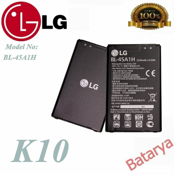 Lg K10 Batarya Lg BL-45A1H Uyumlu Yedek Batarya Servis Ürünü - 1