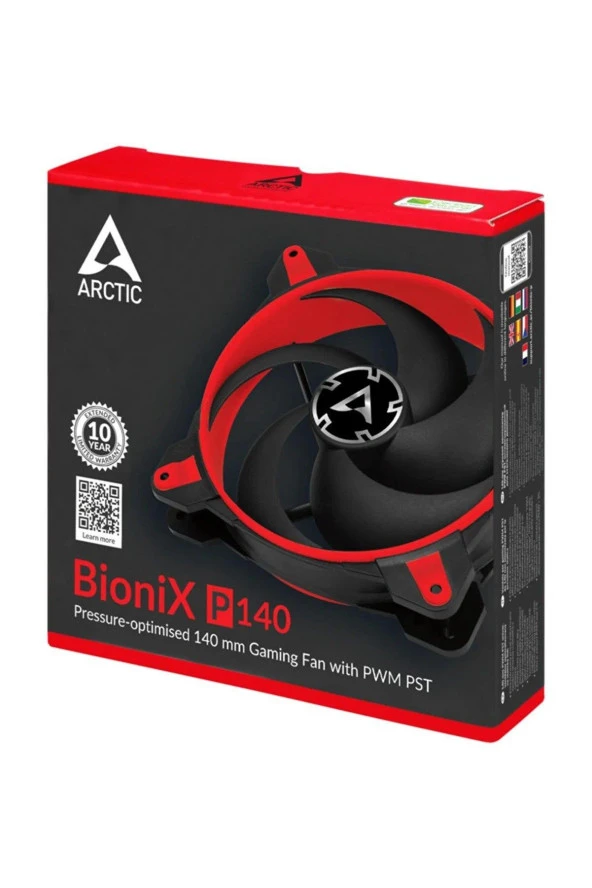 ARCTIC BioniX P140 PWM PST 140 MM Oyuncu Kasa Fanı Kırmızı