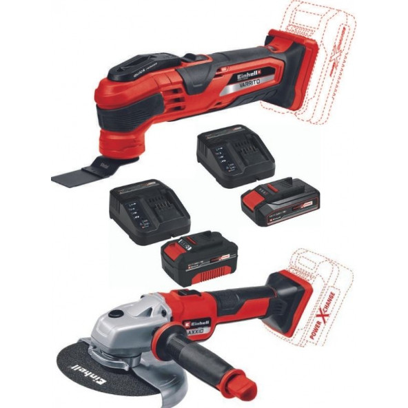 Einhell Axxio 18/150 Avuç Taşlama Varrito Raspalama 2.5ah-4.0ah Akülü  Set