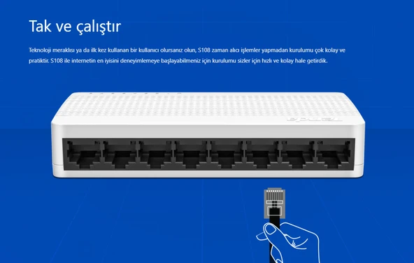 Tenda S108 v3 8 Port 10/100 Fast Ethernet Switch - Resim 2