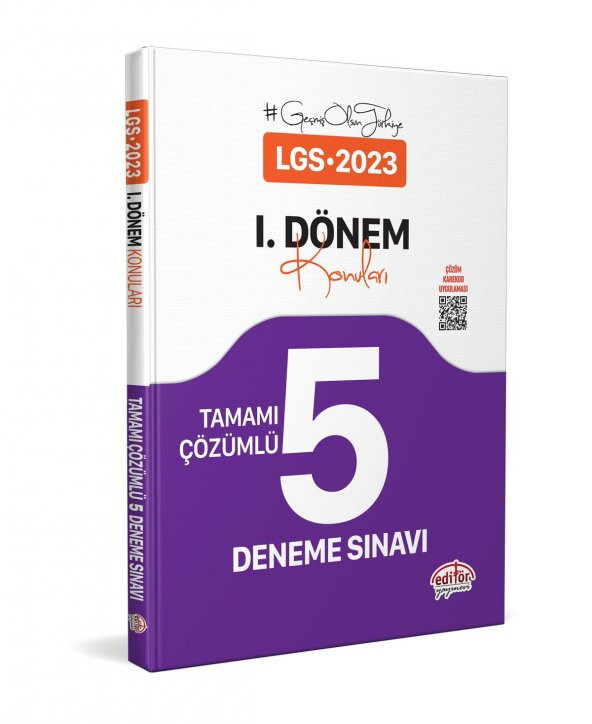 8. Sınıf LGS 1. Dönem Tamamı Çözümlü 5 Fasikül Deneme Sınavı Editör Yayınları