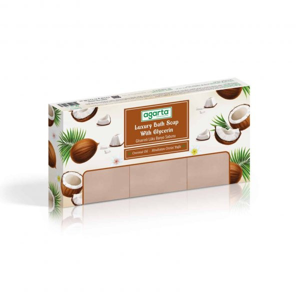 Agarta El Yapımı Doğal Banyo Sabunu Hindistan Cevizi 3*150 g - 3