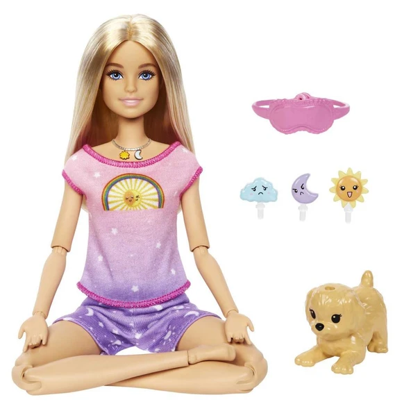 Barbie Meditasyon Yapıyor Oyun Seti HHX64 Gece ve Gündüz Modları Ses Efektli Müzikli 3+ Yaş ve Üzeri