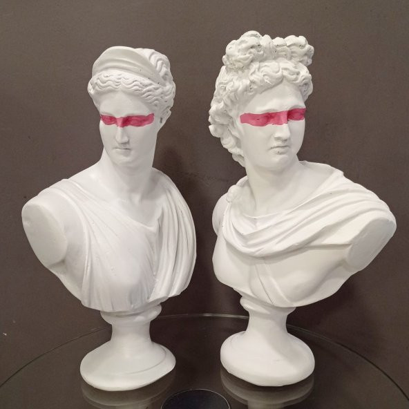 AFRODİT VE APOLLON İKİLİ HEYKEL TAKIM HK139-11 - Resim 2