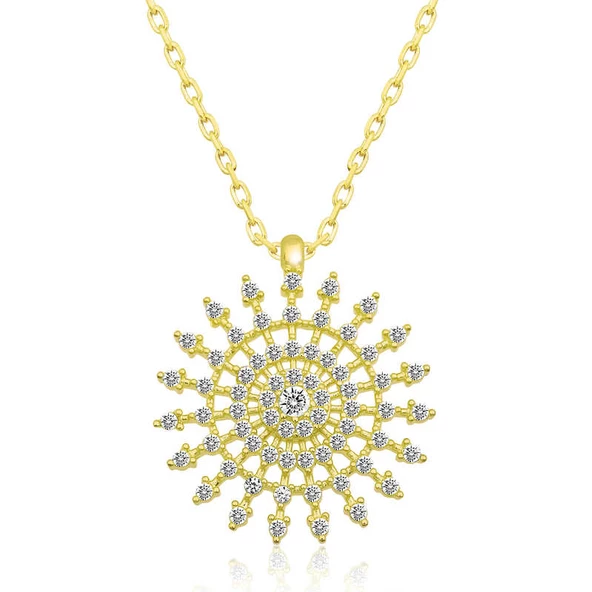 Gümüş Gold Güneş Kadın Kolye SL4843 ürün görseli