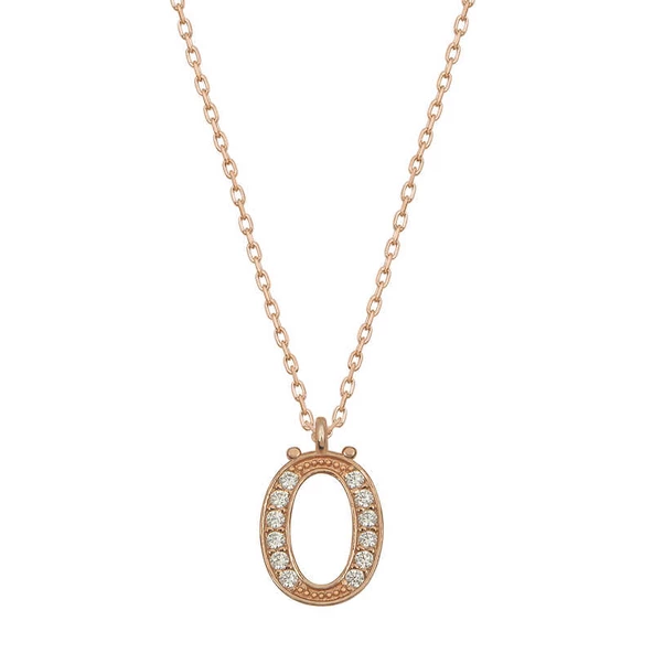 Gümüş Rose Ö Harfi Kadın Kolye SL4869 ürün görseli