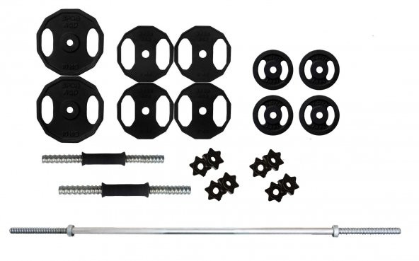 ACDSPOR 60 Kg Döküm Halter Dambıl Set 120 cm Uzun Barlı