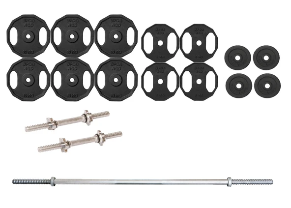 ACDSPOR 100 Kg Demir Döküm 180 Cm Vidalı Ağırlık Halter Dambıl Set