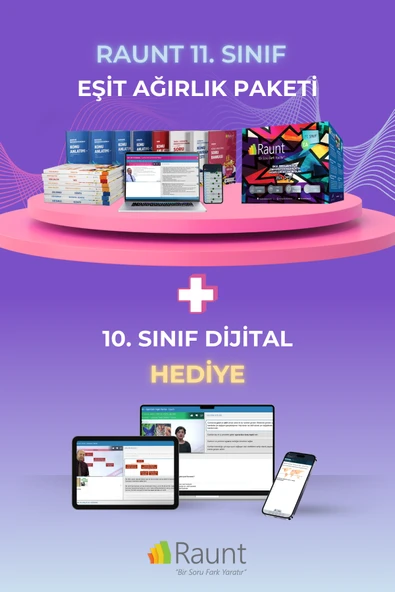 Raunt 2025 10. Sınıf Dijital  2026 11. Sınıf EA 26 Kitap Mobil Web Yapay Zekalı Ders Destek Seti