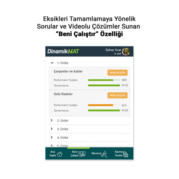 DinamikMAT 8. Sınıf Sonsuz Sayıda Soru Üreten Matematik Soru Bankası Uygulaması - 3