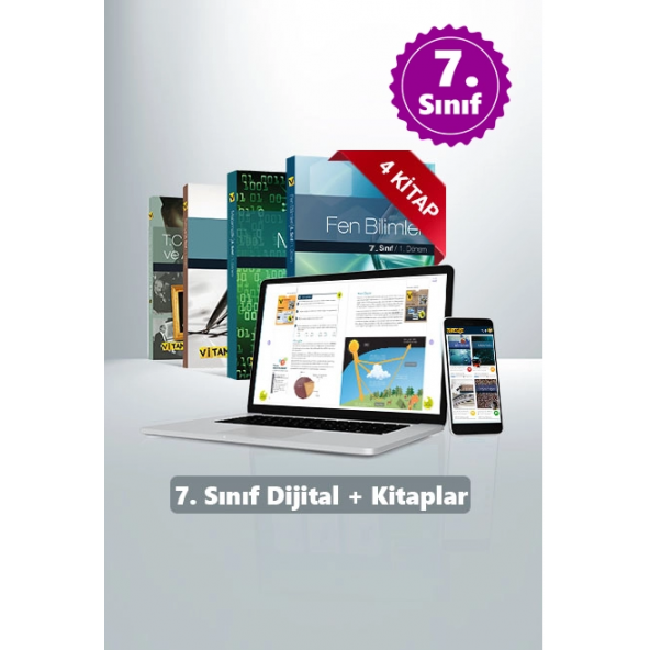 Vitamin 7. Sınıf 2. Dönem Tüm Dersler Kitap Seti- Ders ve Yardımcı Kitaplar 4 Kitap  Dijital Ürün