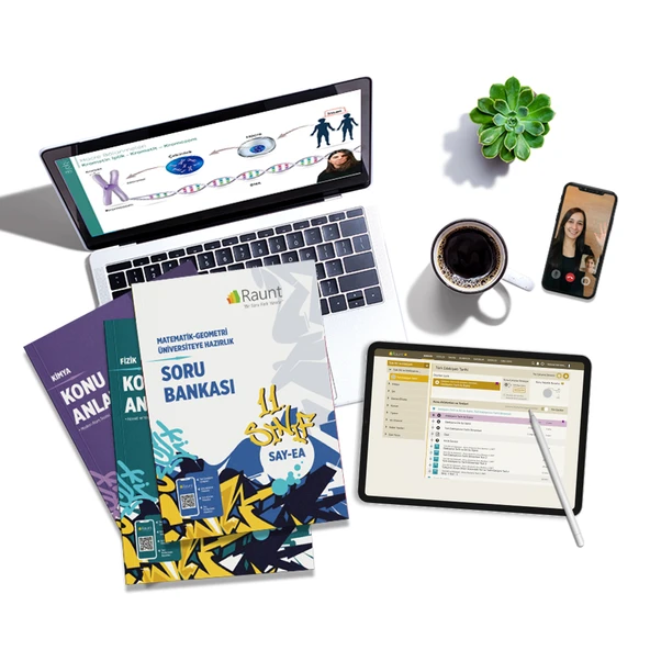 Raunt 11. Sınıf SAYISAL Hazırlık Paketi (YKS 2026)  Koçluk, 39 Parça Yayın Seti ve 17 Deneme - Resim 2