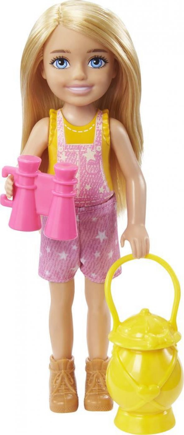 Barbie Chelseanin Kamp Macerası Oyun Seti HDF77 (15 cm, Sarışın Bebek), Hayvan Arkadaşı Baykuş, Uyku Tulumu, Dürbün ve Kamp Aksesuarları, 3-7 Yaş Arası - 3