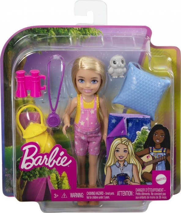 Barbie Chelseanin Kamp Macerası Oyun Seti HDF77 (15 cm, Sarışın Bebek), Hayvan Arkadaşı Baykuş, Uyku Tulumu, Dürbün ve Kamp Aksesuarları, 3-7 Yaş Arası - 6
