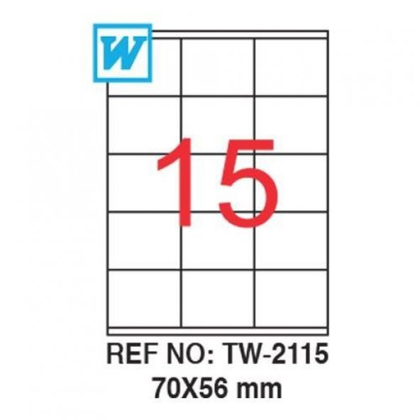 Tanex 70 x 56 Mm Laser Etiket Tw-2115