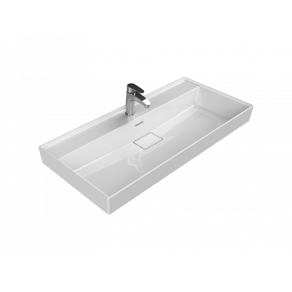 Cerastyle Turkuaz Sharp Etajerli Lavabo 100x48 Cm