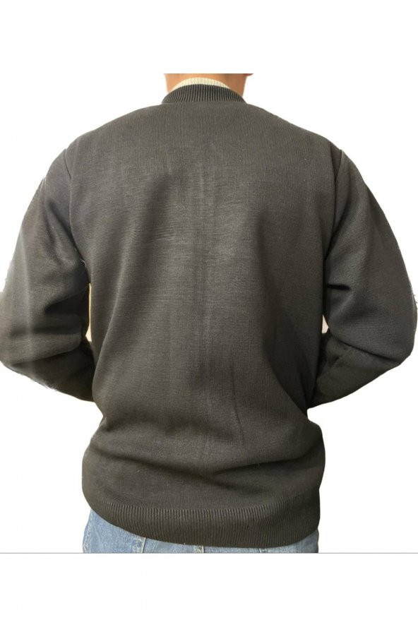 BLUESMODA ASTARLI CEPLİ FERMUARLI ÇELİK ÖRGÜ CEKET HIRKA - 2