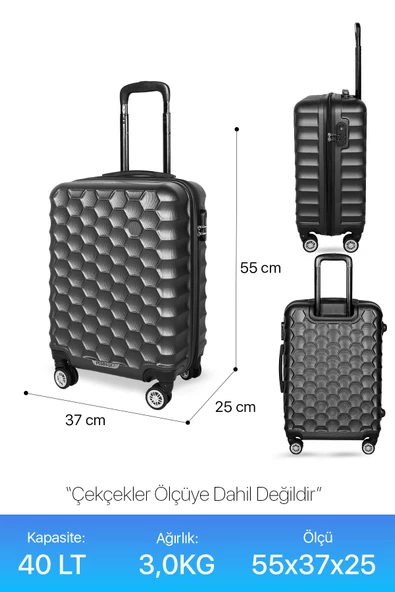 Polo&Sky Petek Model Haki Renk Kabin Boy Valiz - 4