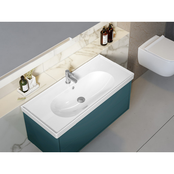 Turkuaz Seramik Cerastyle Arya Serisi 100 x 45 Cm Etajerli Lavabo - 3