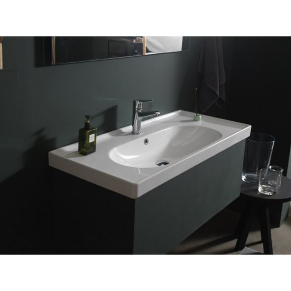 Turkuaz Seramik Cerastyle Arya Serisi 100 x 45 Cm Etajerli Lavabo - 4