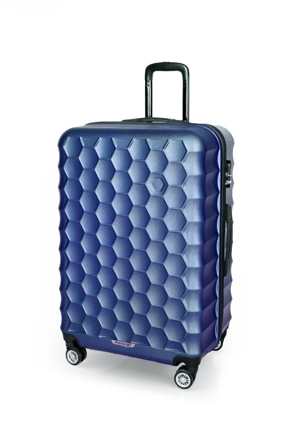 Polo&Sky Petek Model Lacivert Renk Büyük Boy Valiz Bavul