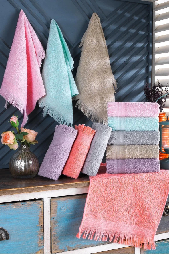 Fringes | 12li  30x50 Cm El Ve Yüz Havlu Seti | Mutfak Havlusu