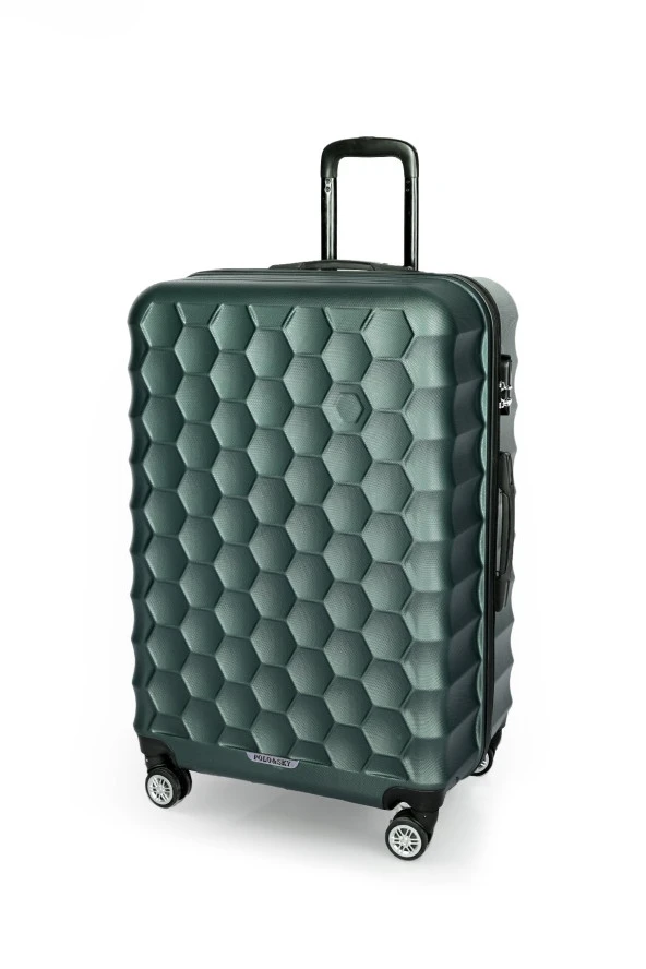 Polo&Sky Petek Model Haki Renk Büyük Boy Valiz Bavul