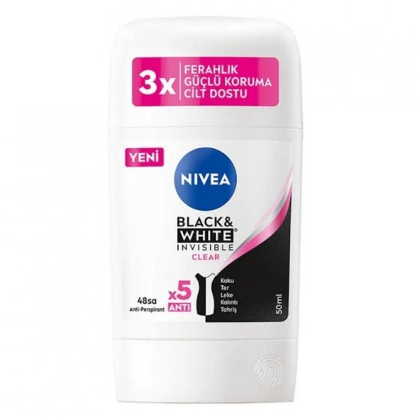 NIVEA STICK 50ML BLACK&WHITE CLEAR BYN 84153