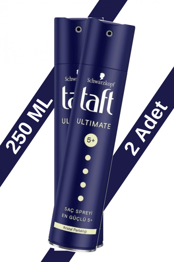Taft Ultimate Saç Spreyi 5+ Kristal Parlaklığı 250 Ml 2 Adet - 2