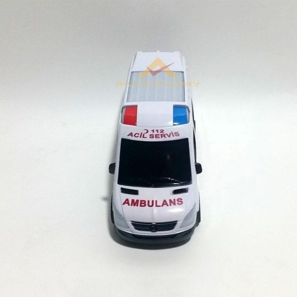 Sesli ışıklı hareketli çocuk ambulans oyuncak araba 21cm