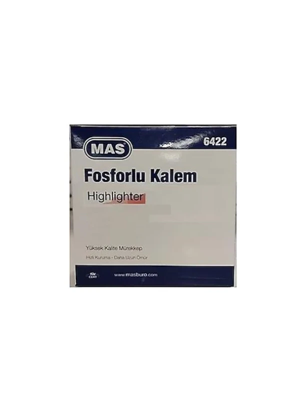 MAS FOSFORLU KALEM 6422 PASTEL PEMBE 12 LI - 1