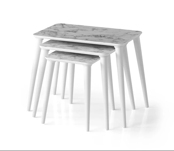 Arya MDF Dikdörtgen 3lü Zigon Sehpa - 4