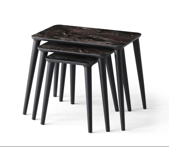 Arya MDF Dikdörtgen 3lü Zigon Sehpa - 5