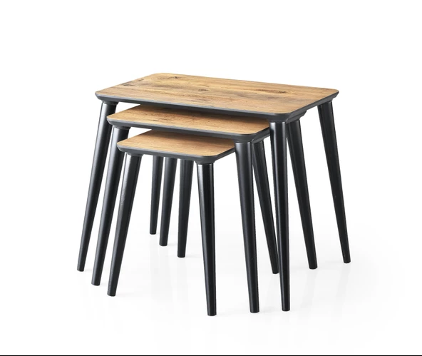 Arya MDF Dikdörtgen 3lü Zigon Sehpa - 3