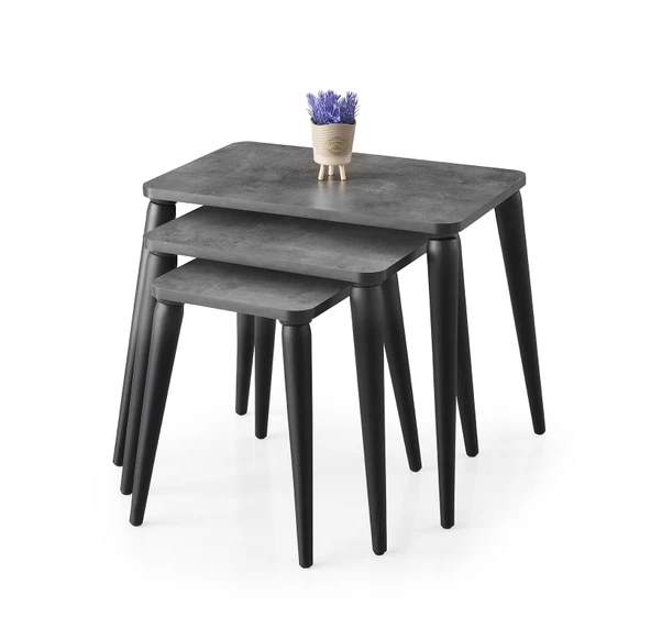 Arya MDF Dikdörtgen 3lü Zigon Sehpa - 2