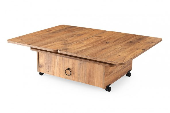 İtalyan Kademeli Akıllı Tekerlekli Çekmeceli Sihirli Orta Sehpa - 5