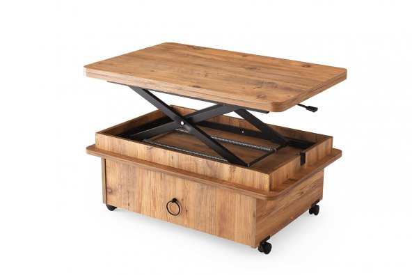 İtalyan Kademeli Akıllı Tekerlekli Çekmeceli Sihirli Orta Sehpa - 6