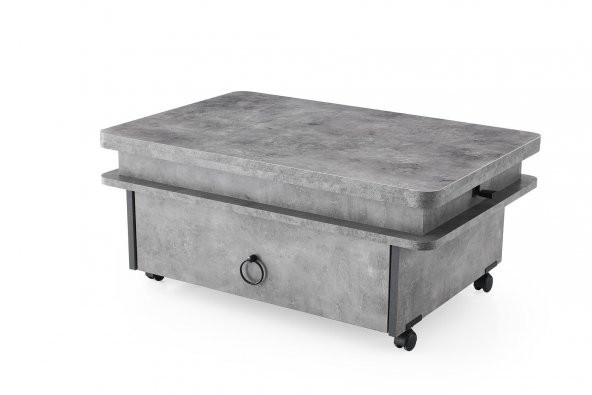 İtalyan Kademeli Akıllı Tekerlekli Çekmeceli Sihirli Orta Sehpa - 9