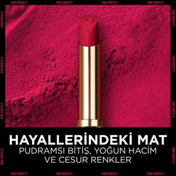 L'Oréal Paris Color Riche Colors of Worth Intense Volume Matte Ruj - 100 Pink Worth It - 4