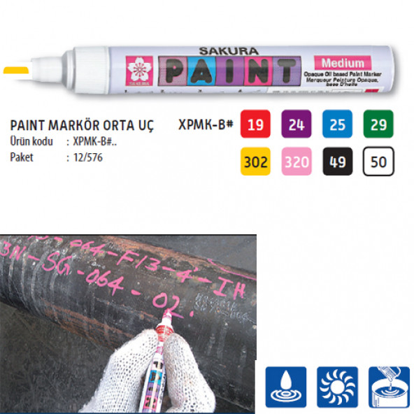 Sakura Paint Marker Markalama Kalemi SARI - 12 Adet