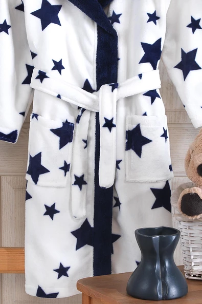 Sky | Kapşonlu Unisex Wellsoft Çocuk Peluş Sabahlık | Bornoz - 8