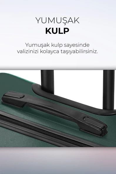 Polo&Sky Elmas Model Haki Renk Kabin Boy Valiz Bavul - 5