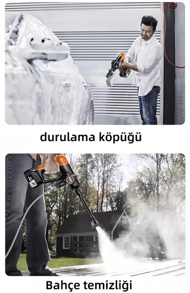 Kraft Hart Çift Akülü Şarjlı Yüksek Basınçlı Oto Araba Bahçe Yıkama Sulama Ve Temizleme Tabancası Makinesi - 5