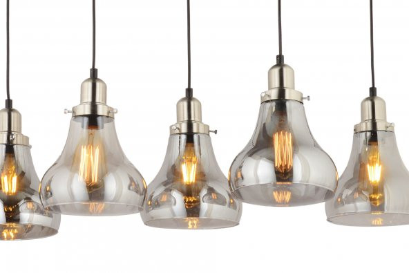 LampaLuce Cono Modern Sarkıt Salon Avizesi 7li Krom 80x70cm - 3