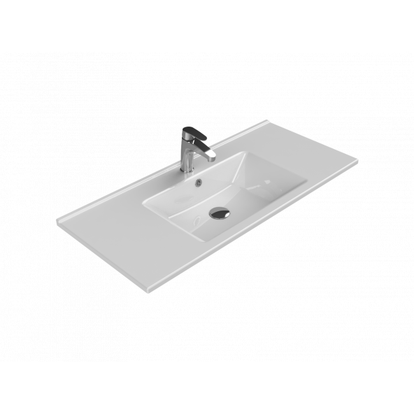 Turkuaz Cerastyle Arte Etajer Uyumlu Banyo Lavabo 100x45 cm