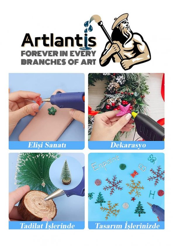 İnce Sıcak Silikon Mum 5 Adet 1 Paket Mum Çubuk Silikon İnce Silikon Tabanca Yedeği İnce 1 Paket - 3