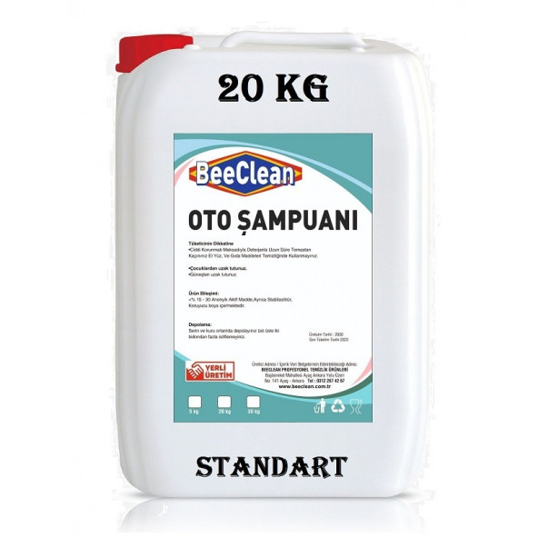 BeeClean 20 Kg Oto Yıkama Şampuanı Profesyonel Standart Araç & Araba & Otomobil Temizleme Ürünü SOŞ 30 - 20 - 10