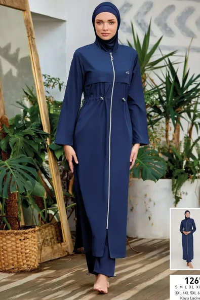 Adasea Kadın Uzun Kollu Boydan Fermuarlı Tam Kapalı Tesettür Mayo 1267 - 6