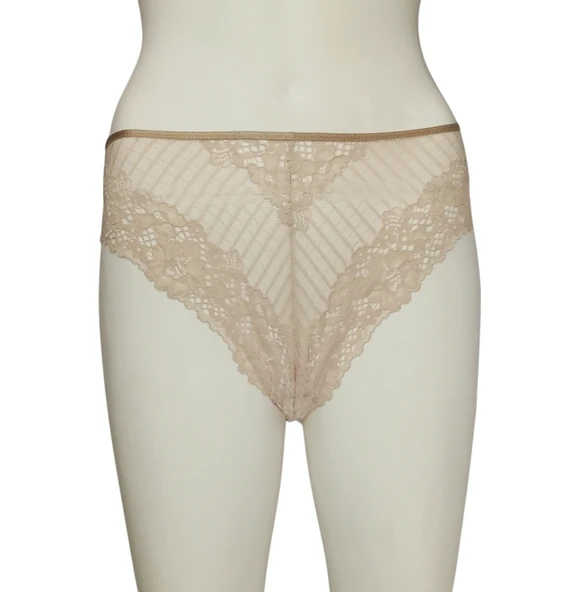 ASM1146 Kadın Sütlü Kahve Dantel Tanga